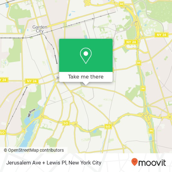 Jerusalem Ave + Lewis Pl map