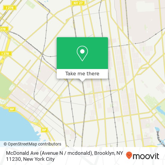 McDonald Ave (Avenue N / mcdonald), Brooklyn, NY 11230 map