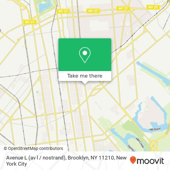 Mapa de Avenue L (av l / nostrand), Brooklyn, NY 11210