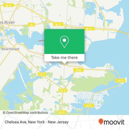 Mapa de Chelsea Ave, Bayville, NJ 08721