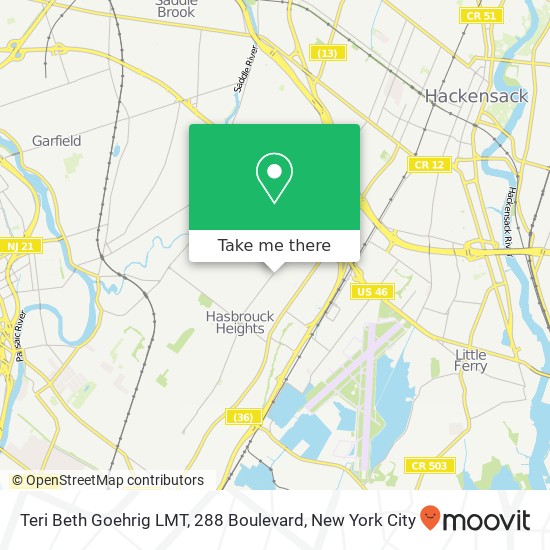 Mapa de Teri Beth Goehrig LMT, 288 Boulevard
