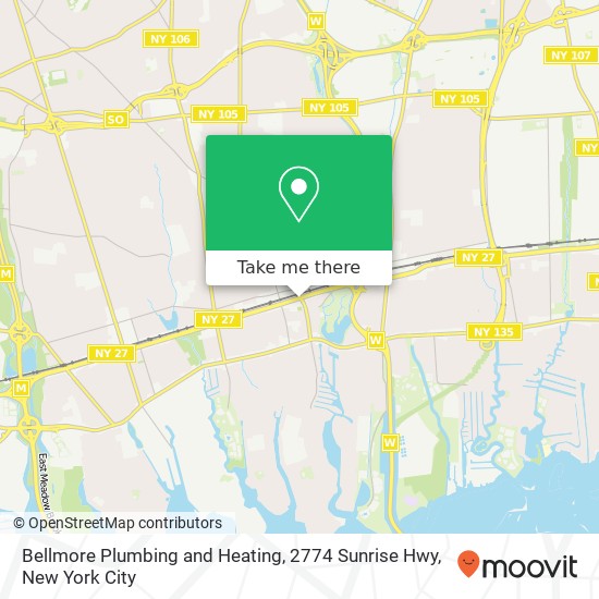 Bellmore Plumbing and Heating, 2774 Sunrise Hwy map