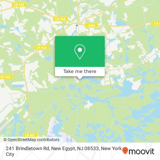 Mapa de 241 Brindletown Rd, New Egypt, NJ 08533