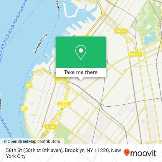 Mapa de 58th St (58th st 8th aven), Brooklyn, NY 11220