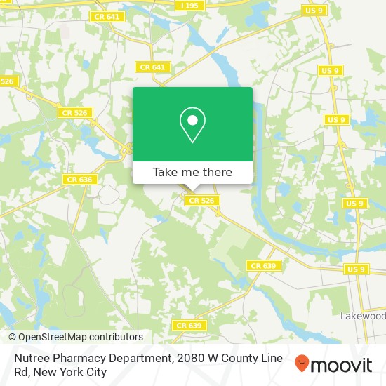 Mapa de Nutree Pharmacy Department, 2080 W County Line Rd