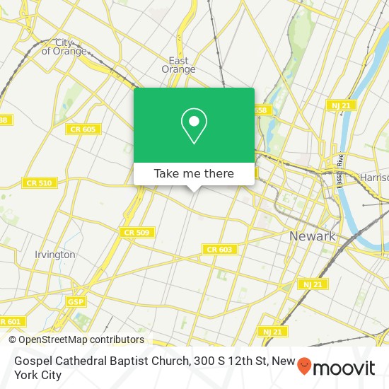Mapa de Gospel Cathedral Baptist Church, 300 S 12th St