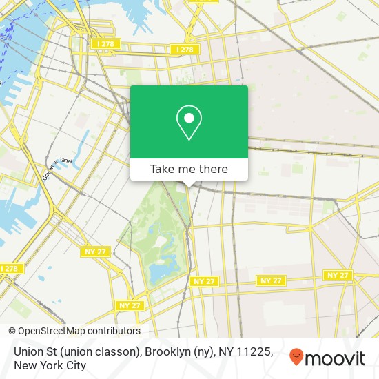 Union St (union classon), Brooklyn (ny), NY 11225 map