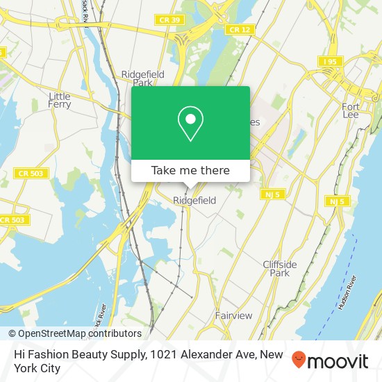Mapa de Hi Fashion Beauty Supply, 1021 Alexander Ave