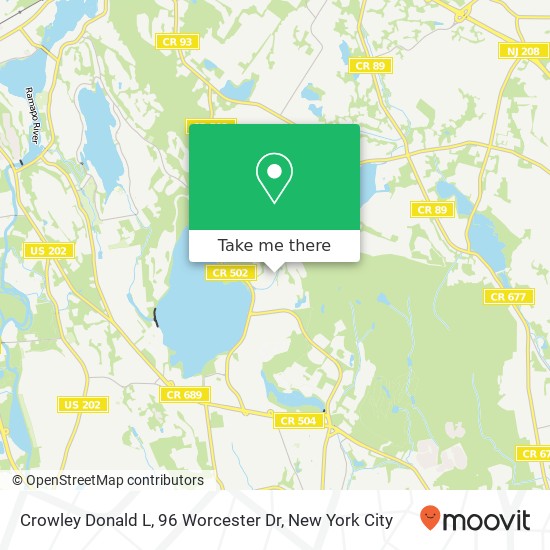 Mapa de Crowley Donald L, 96 Worcester Dr