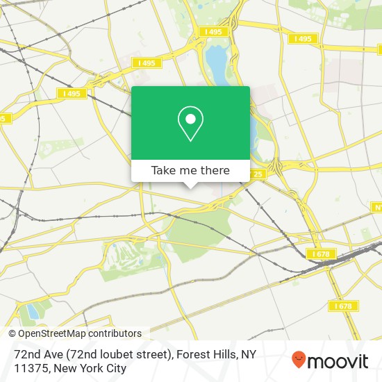 Mapa de 72nd Ave (72nd loubet street), Forest Hills, NY 11375