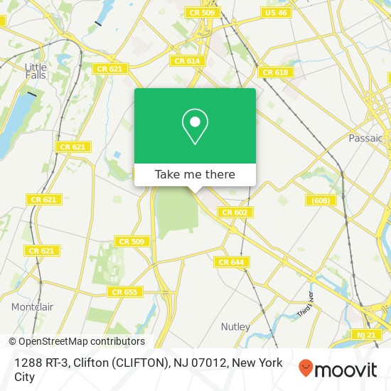 Mapa de 1288 RT-3, Clifton (CLIFTON), NJ 07012