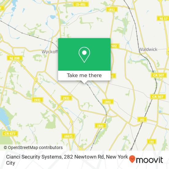 Cianci Security Systems, 282 Newtown Rd map