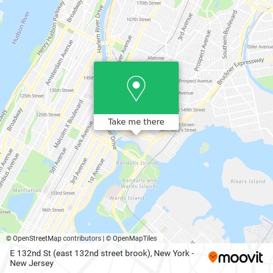 E 132nd St (east 132nd street brook) map