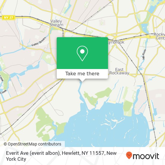 Mapa de Everit Ave (everit albon), Hewlett, NY 11557