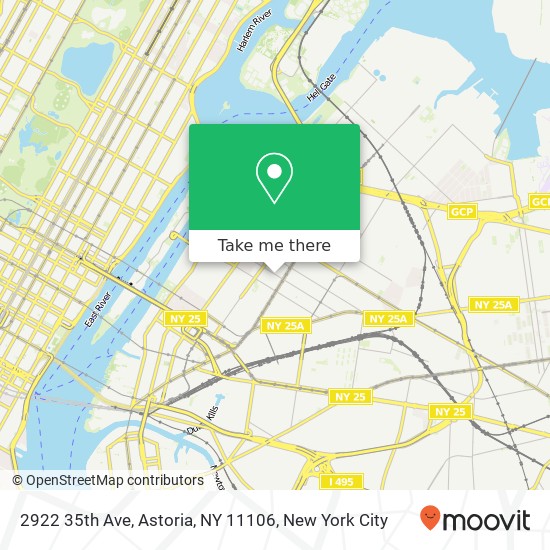 Mapa de 2922 35th Ave, Astoria, NY 11106