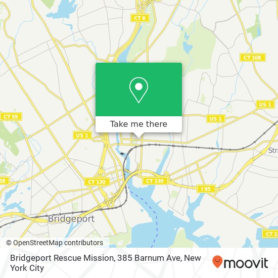 Mapa de Bridgeport Rescue Mission, 385 Barnum Ave