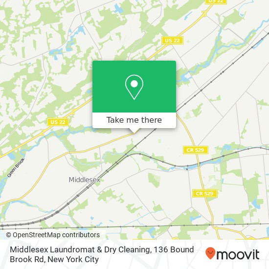 Mapa de Middlesex Laundromat & Dry Cleaning, 136 Bound Brook Rd