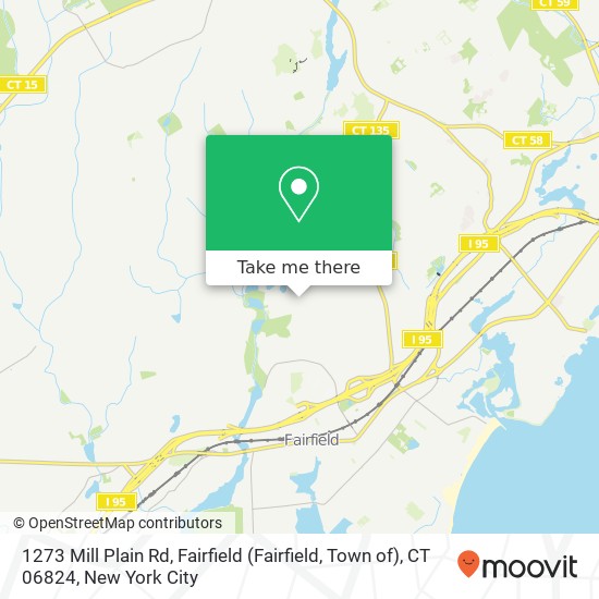 Mapa de 1273 Mill Plain Rd, Fairfield (Fairfield, Town of), CT 06824