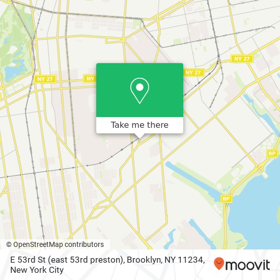 Mapa de E 53rd St (east 53rd preston), Brooklyn, NY 11234