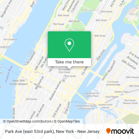 Park Ave (east 53rd park) map