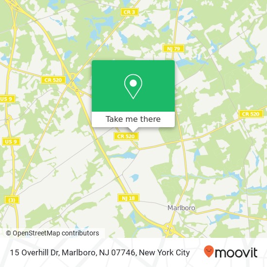 Mapa de 15 Overhill Dr, Marlboro, NJ 07746