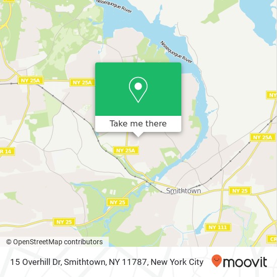 Mapa de 15 Overhill Dr, Smithtown, NY 11787
