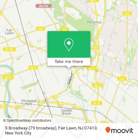 Mapa de S Broadway (79 broadway), Fair Lawn, NJ 07410