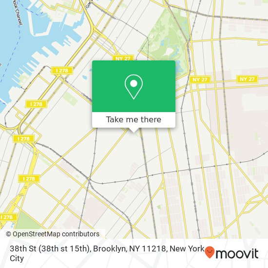 38th St (38th st 15th), Brooklyn, NY 11218 map