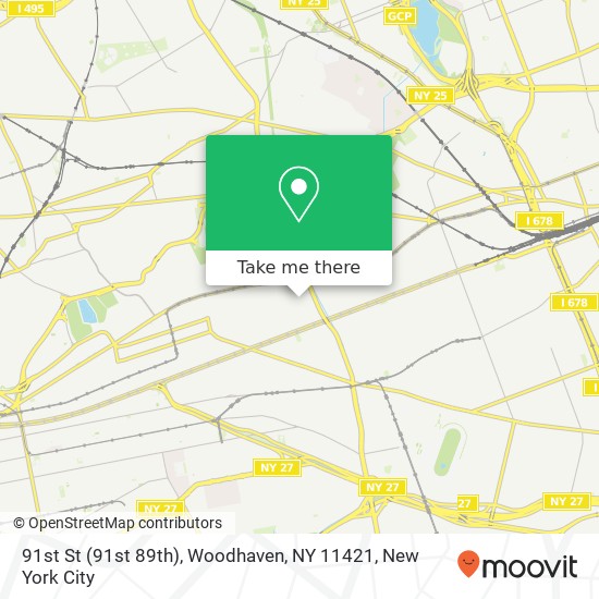 Mapa de 91st St (91st 89th), Woodhaven, NY 11421