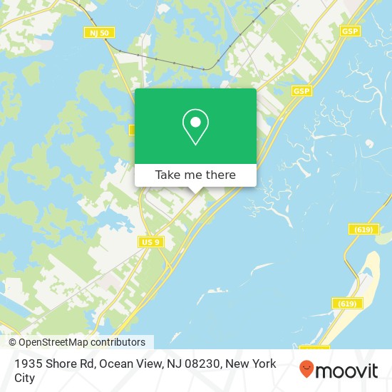 Mapa de 1935 Shore Rd, Ocean View, NJ 08230