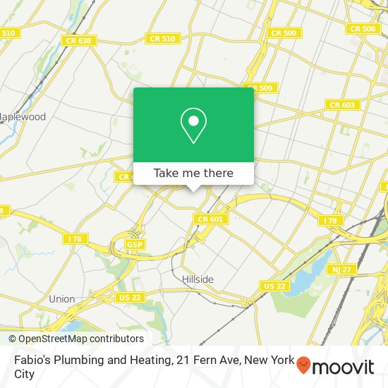 Fabio's Plumbing and Heating, 21 Fern Ave map
