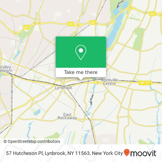 Mapa de 57 Hutcheson Pl, Lynbrook, NY 11563