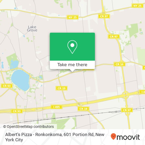 Albert's Pizza - Ronkonkoma, 601 Portion Rd map