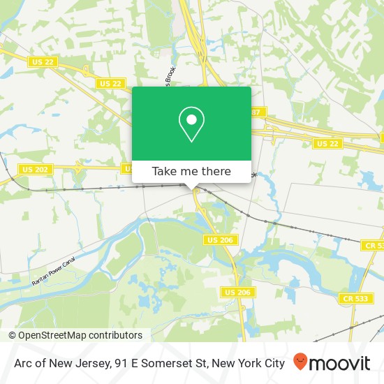 Arc of New Jersey, 91 E Somerset St map