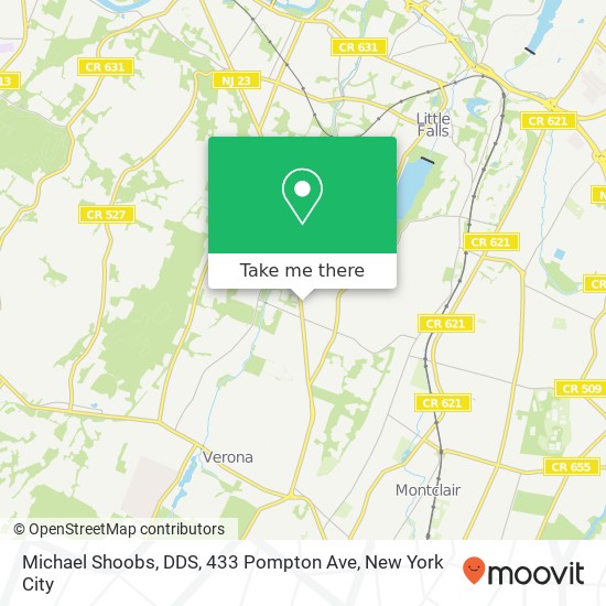 Mapa de Michael Shoobs, DDS, 433 Pompton Ave
