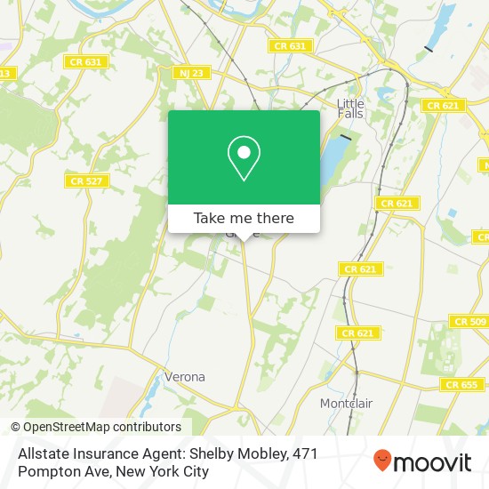 Mapa de Allstate Insurance Agent: Shelby Mobley, 471 Pompton Ave