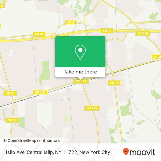 Mapa de Islip Ave, Central Islip, NY 11722