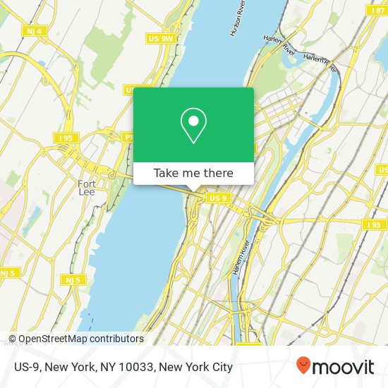 US-9, New York, NY 10033 map