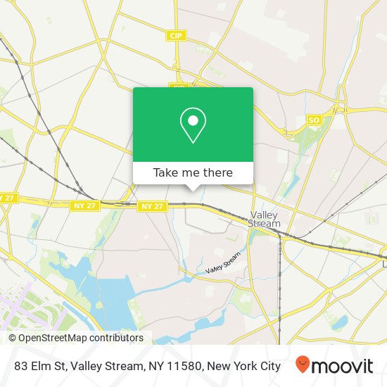 Mapa de 83 Elm St, Valley Stream, NY 11580