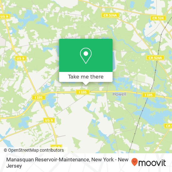 Manasquan Reservoir-Maintenance, 239 Windeler Rd map