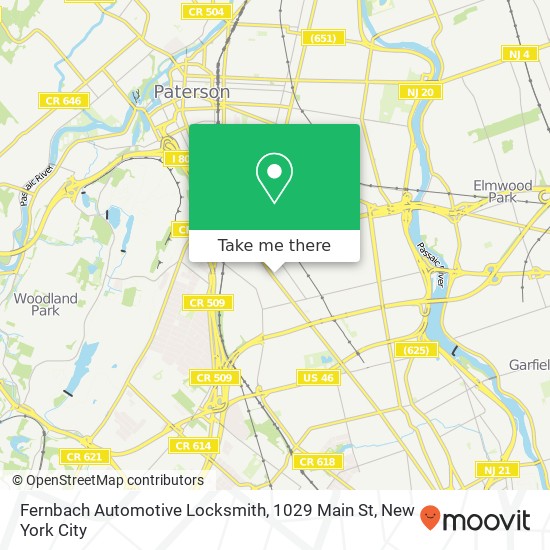 Mapa de Fernbach Automotive Locksmith, 1029 Main St