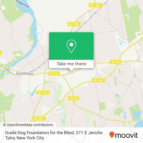 Guide Dog Foundation for the Blind, 371 E Jericho Tpke map