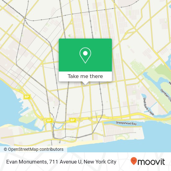 Evan Monuments, 711 Avenue U map