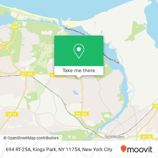 Mapa de 694 RT-25A, Kings Park, NY 11754