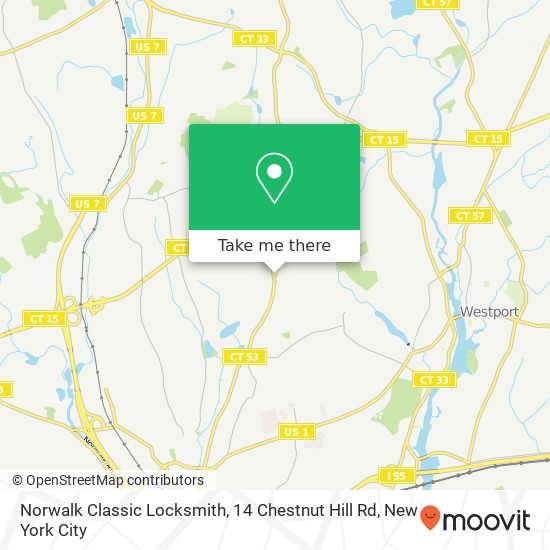 Mapa de Norwalk Classic Locksmith, 14 Chestnut Hill Rd