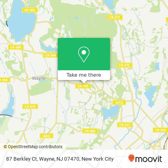 Mapa de 87 Berkley Ct, Wayne, NJ 07470