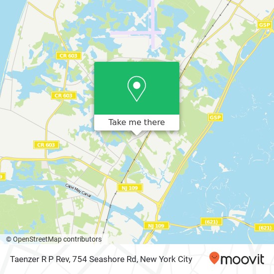 Mapa de Taenzer R P Rev, 754 Seashore Rd