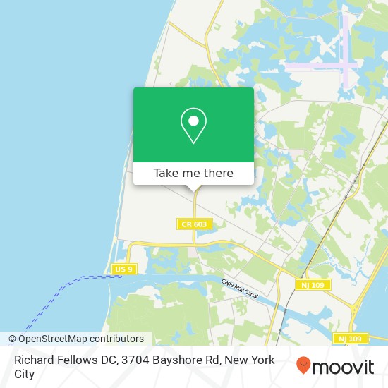 Mapa de Richard Fellows DC, 3704 Bayshore Rd