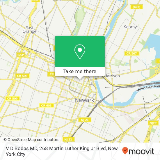 V D Bodas MD, 268 Martin Luther King Jr Blvd map