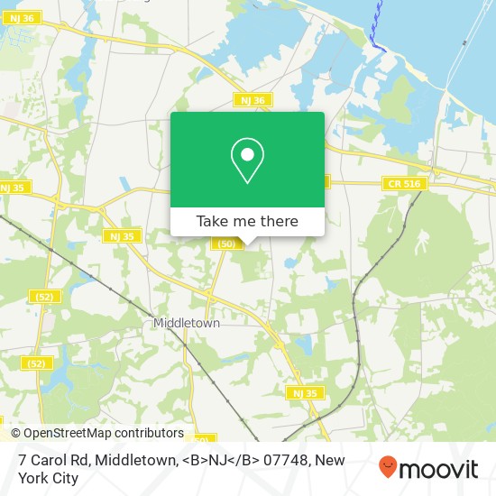 Mapa de 7 Carol Rd, Middletown, <B>NJ< / B> 07748